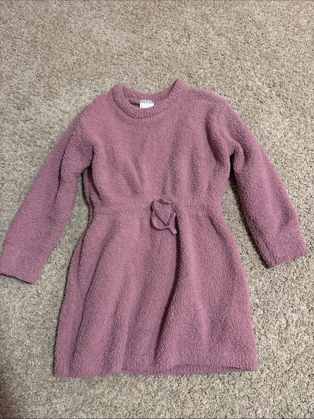 Hanna Andersson Dusty Rose Plush Long-Sleeve Dress